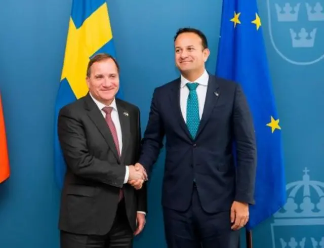 Swedish PM Stefan Löfven with Irish PM Leo Varadkar