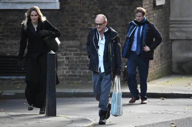 Political advisor Dominic Cummings arrives in Downing Street on October 30,