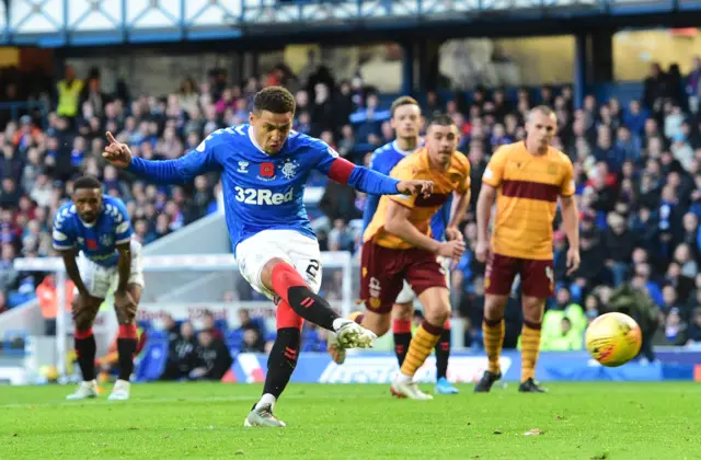 James Tavernier missed from the penalty spot against Motherwell on Sunday