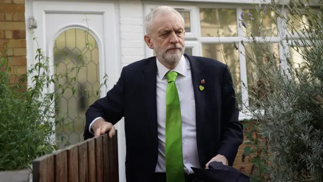 British Labour Party leader Jeremy Corbyn leaves his home in London, Britain, 30 October 2019