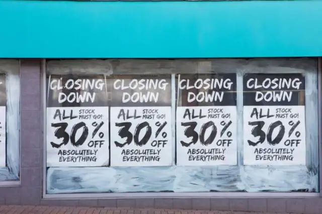 Closing down sign