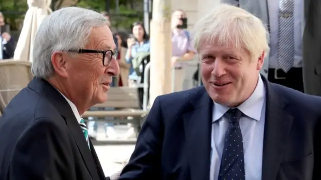 Jean Claude Juncker and Boris Johnson