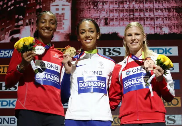 Heptathlon podium