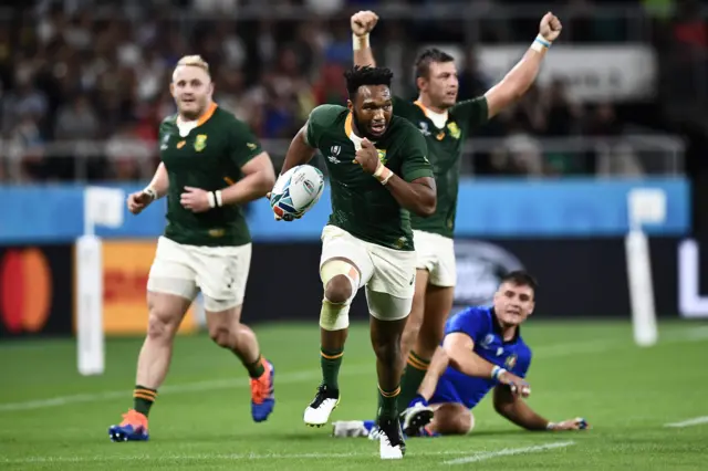 Lukhanyo Am scores for South Africa