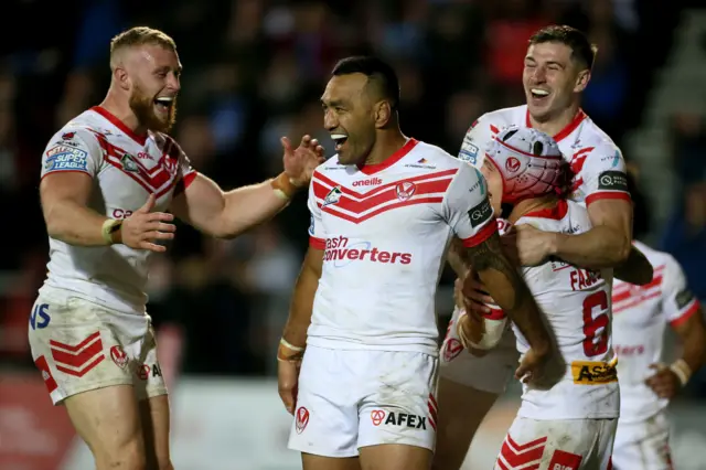 St Helens celebrate