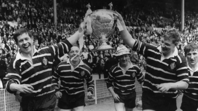 Featherstone with Challenge Cup trophy