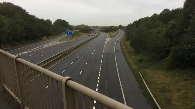 The M1 was closed for several hours after the crash