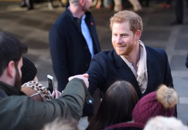 Prince Harry meets crowds