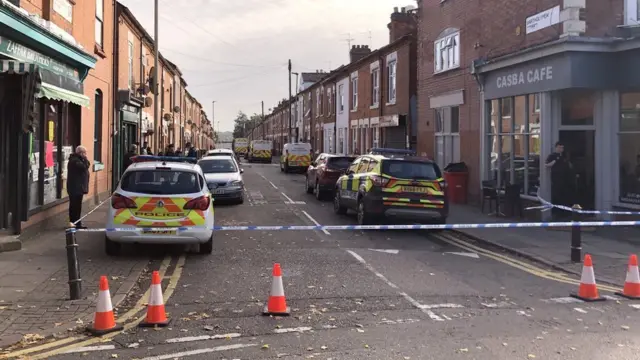 Police cordon in Bartholomew Street, Leicester