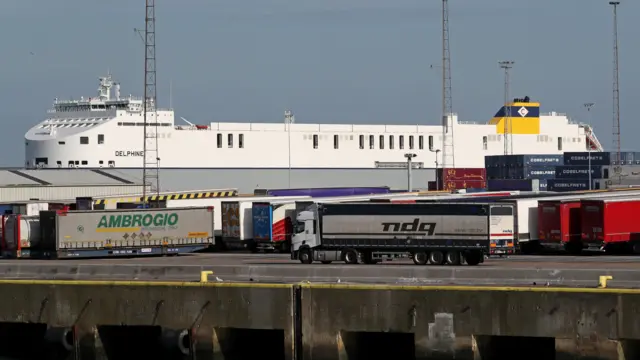 A lorry in Zeebrugge