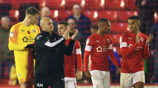 Adam Murray and Barnsley players
