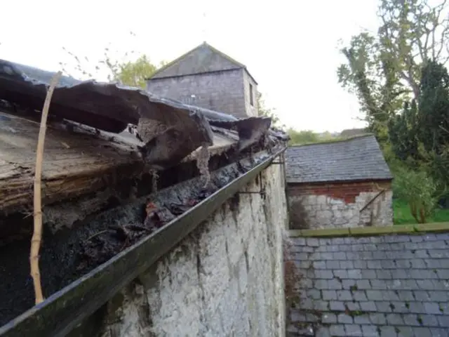 Church roof after theft