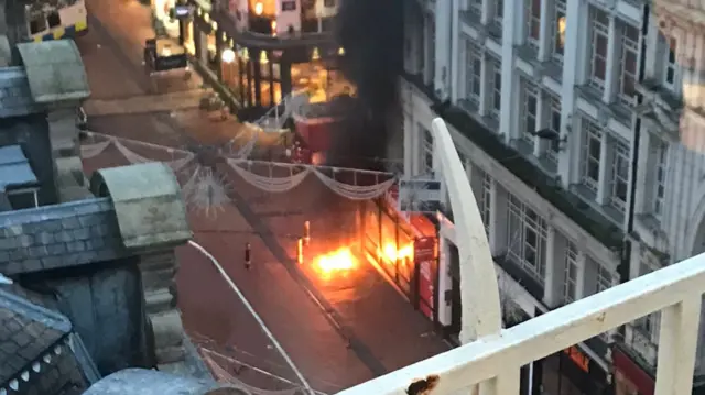 View of flames