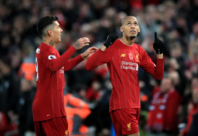 Fabinho celebrates