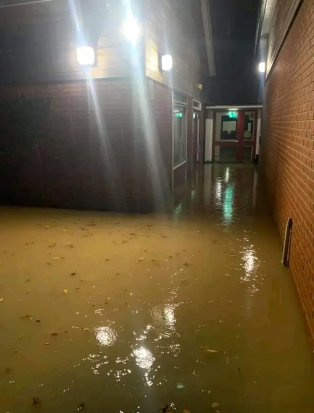 Flooded school