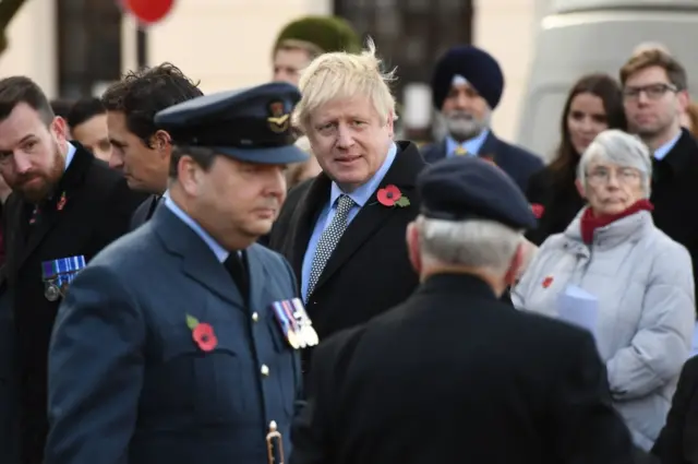 Boris Johnson at Armistice service