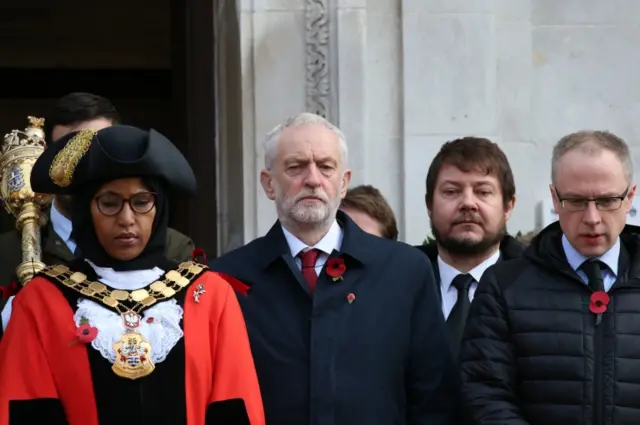 Jeremy Corbyn observes minute's silence