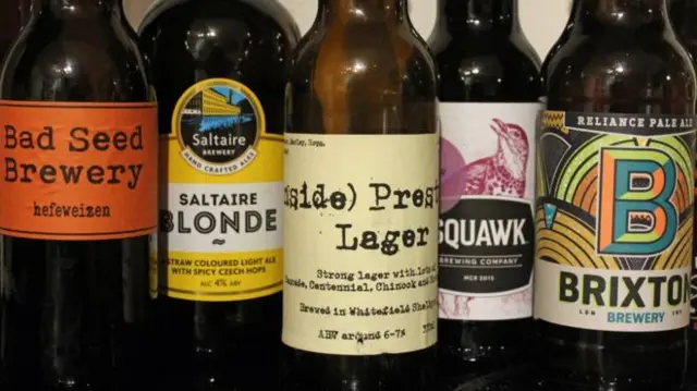 Craft beer bottles