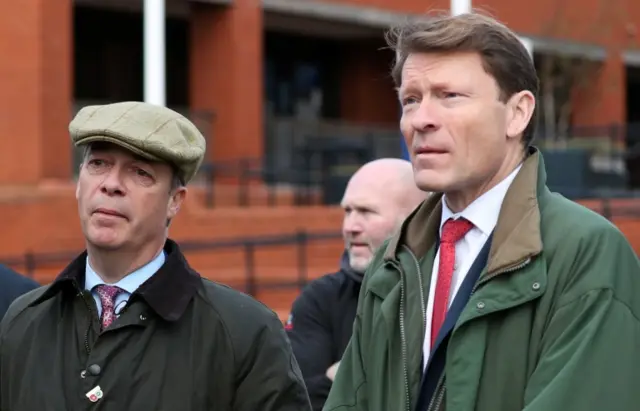 Nigel Farage and Richard Tice, the Brexit Party's candidate in Hartlepool