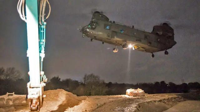 A Chinook in the air