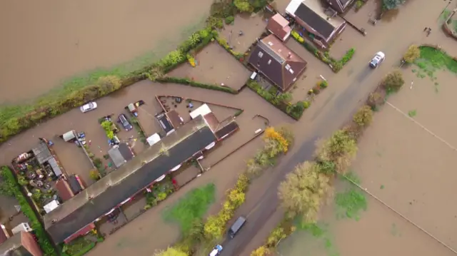 Homes flooded