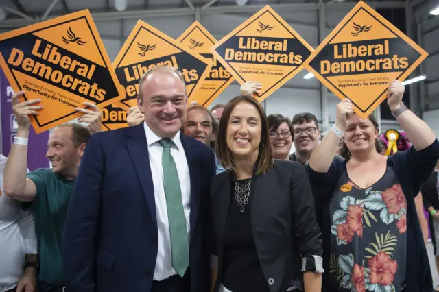Jane Dodds pictured with Lib Dem deputy leader Ed Davey