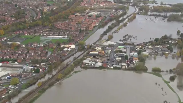 A flooded village