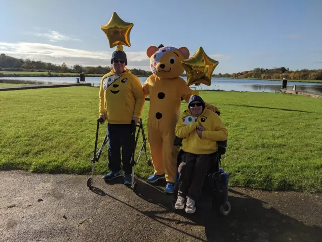 Ben Robinson and Jack Barnes with Pudsey