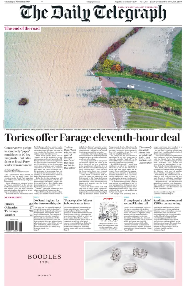 Daily Telegraph 13 November 2019