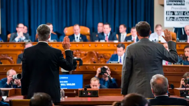 Bill Taylor and George Kent are sworn in before Congress