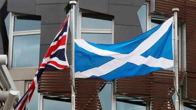 Union Jack and flag of St Andrew