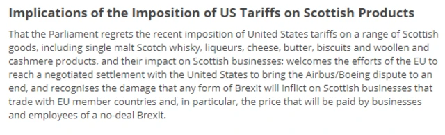 Scottish government's motion