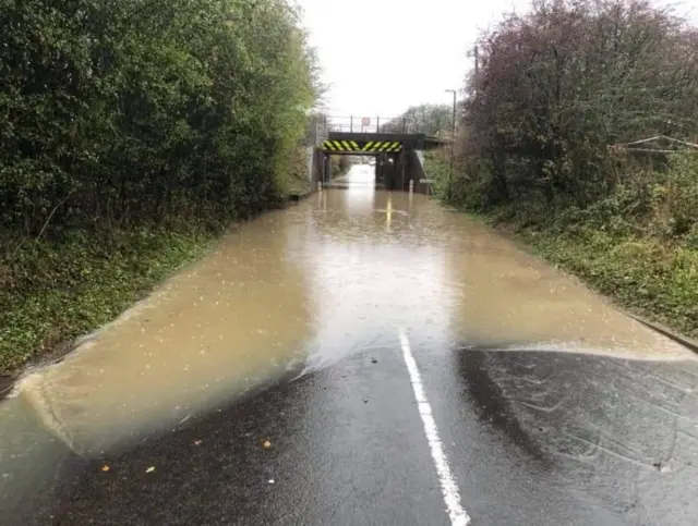 Flooded bridge