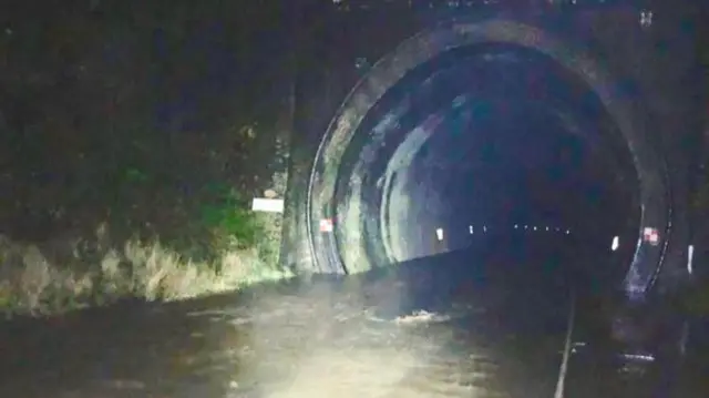 Flooded tunnel