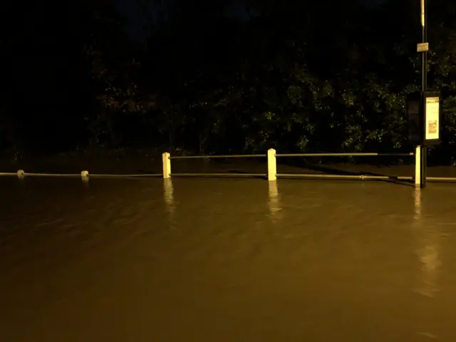 Flooded bus stop