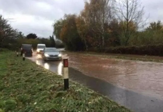 Flooded road