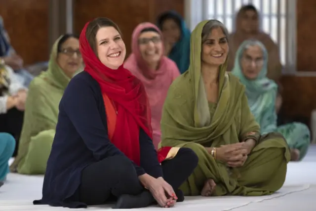 Jo Swinson at a Sikh temple in Glasgow