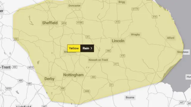 Weather warning map