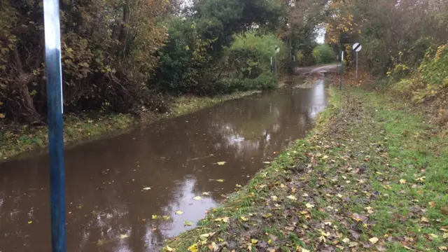 Flooding in Ambaston in Derbyshire