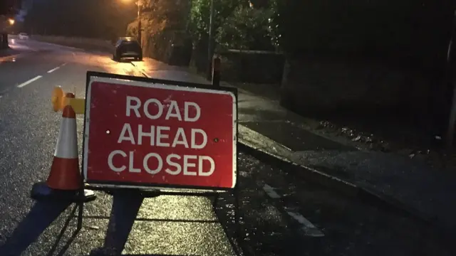 A road closed sign