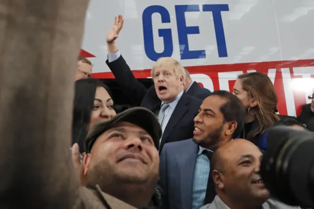 Boris Johnson's bus in Manchester