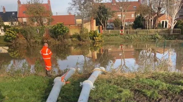 Water being pumped