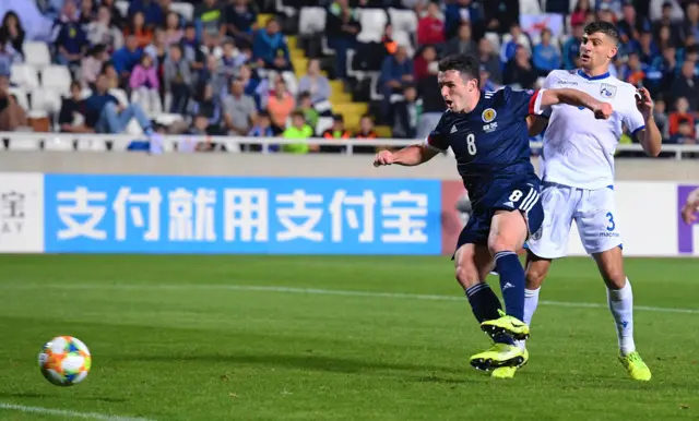 John McGinn scores Scotland's second goal