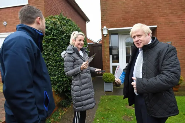 Boris Johnson door-knocking in Mansfield