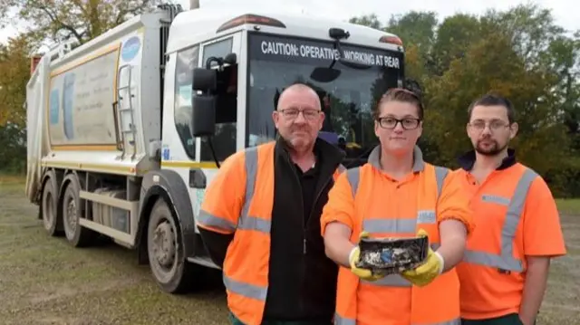 Operatives and a bin lorry