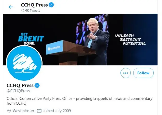 Snip of CCHQ Twitter account