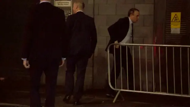 Dominic Raab arrives in Salford ahead of the debate