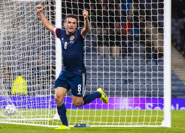 John McGinn scored twice in the win at Hampden