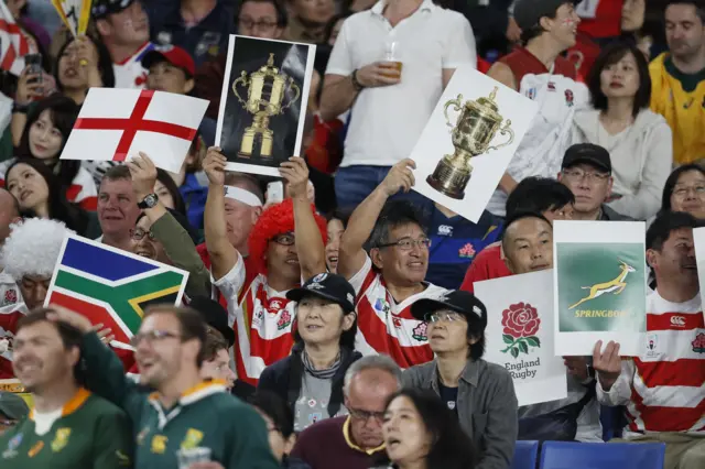 Fans at rugby world cup final