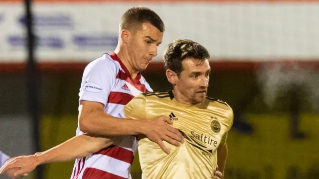 Aberdeen's Craig Bryson (right) in action against Hamilton